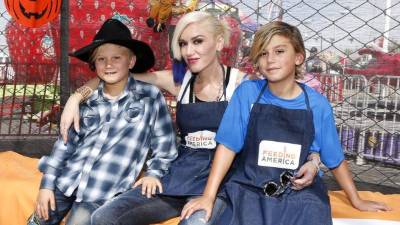 La cantante de 46 años con dos de sus tres hijos: Kingston, de 9 años, y Zuma, de 7.