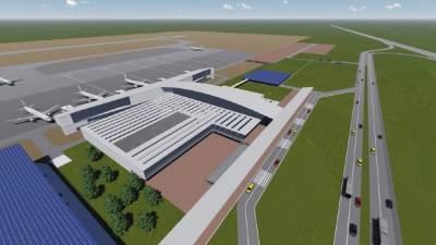 Representación artística del aspecto que tendrá la terminal cuando concluya su construcción.