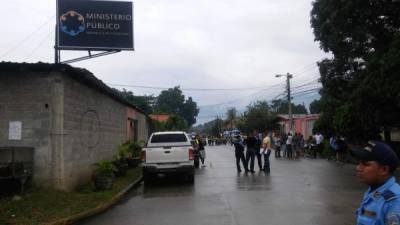 El edificio de la Fiscalía en el barrio San José de El Progreso donde fue victimado el guardia Wilfredo Guerra Aguilera.