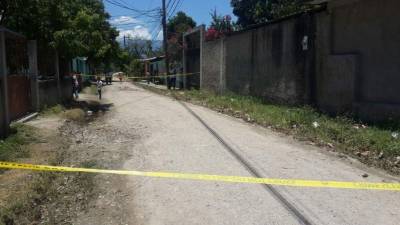 Imagen de la zona donde fue hallada una cabeza humana en San Pedro Sula.