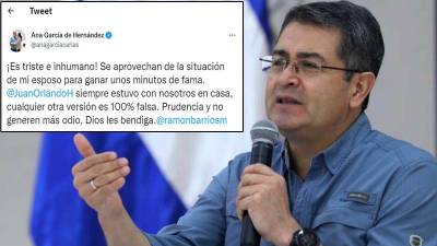 El twit de la exprimera dama de Honduras, Ana García de Hernández.