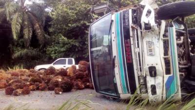 Imagen del accidente registrado en Colón, Honduras.