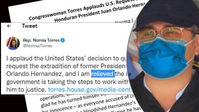 Tuit de la congresista Norma Torres.