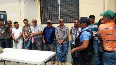 Los detenidos fueron llevados a la Policía en San Pedro Sula.