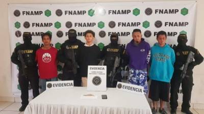 Los detenidos son Edwin Manuel Gálvez Martínez, Lucio Fernando Ferrea Flores, Cosme Efraín Murillo Cerrato y Miguel Adriel Torres López.