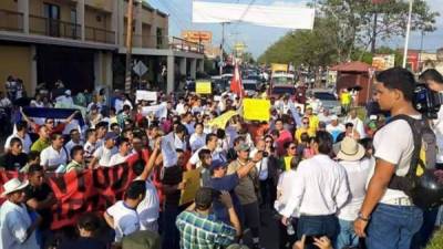 En Choluteca las marchas se produjeron el domingo.