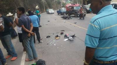 Imagen del accidente vial en la zona occidente de Honduras.