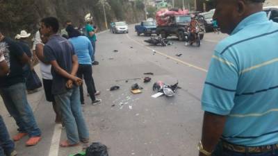 Imagen del accidente vial en la zona occidente de Honduras.