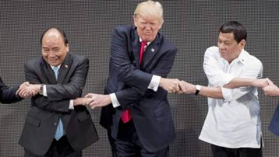 Trump, en Manila, asistió a las ceremonias de apertura de la conferencia de la Asociación para las Naciones del Sudeste Asiático.// Foto AFP.