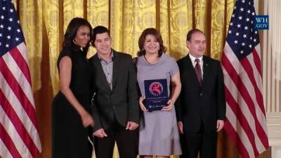 Michelle Obama durante la entrega de los reconocimientos.