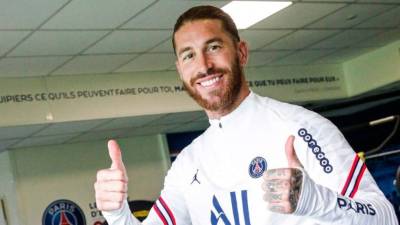 Sergio Ramos se está tratando de recuperar de una lesión. Foto PSG.