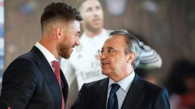 Florentino Pérez señaló que no dejarán salir a Sergio Ramos del Real Madrid. Foto Marca.