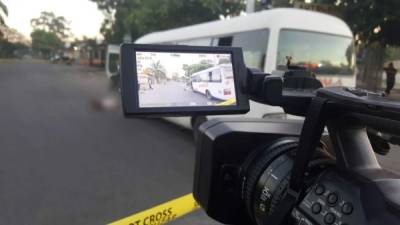 Escena del crimen en el que un obrero de transporte fue asesinado.