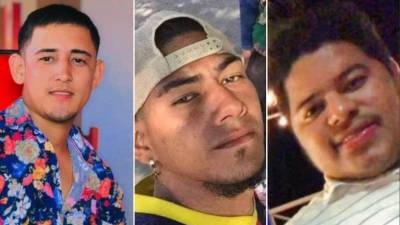 Fotografía en vida de <b>José Humberto Torres Galo</b>, <b>Mario Alberto Martínez Cartagena</b> y <b>Jafeth Eliakin Andino Alberto.</b>