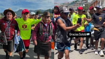 Shin Fujiyama con los chapines que lo han acompañado hasta su destino el día 85 del reto, en la ciudad de Panajachel, Sololá.