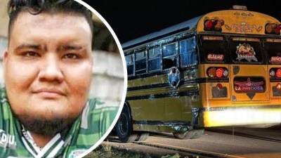 Fotografía que muestra el autobús en el que iban los aficionados del Marathón y una de las víctimas mortales.