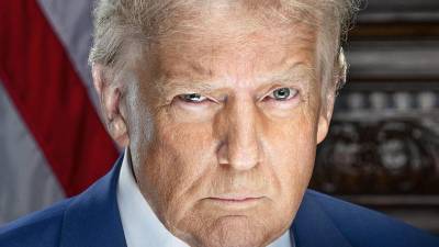 El presidente electo de EEUU posó con el ceño fruncido en su retrato oficial.