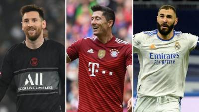 Lionel Messi, Robert Lewandowski y Karim Benzema son los candidatos, pero el argentino se roba los focos para volver a celebrar. Foto internet.