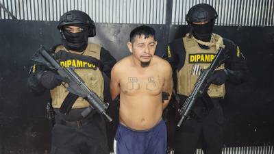 Fotografía de “El Spayking” al momento de ser capturado en El Progreso, Yoro.