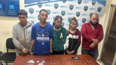 Presuntos pandilleros acusados de la muerte de cinco jóvenes en Tegucigalpa.