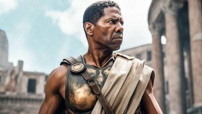 Denzel Washington actúa en la nueva versión de “Gladiador”.