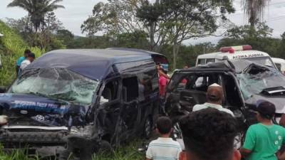 Imagen del accidente vial registrado en San Manuel, Cortes.