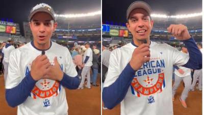 El catracho no ocultó su emoción y luego del triunfo con los Astros de Houston ante los Yankees de New York.