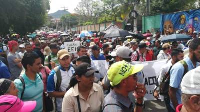 Centenares de manifestantes salieron a tomarse los bulevares en Tegucigalpa.