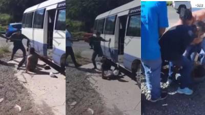 ¡A puño limpio! Buseros hondureños se van a los golpes y todo quedó registrado en video