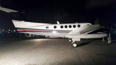 La avioneta propiedad de la familia Rosenthal que fue inspeccionada en Guatemala.