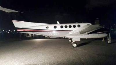 La avioneta propiedad de la familia Rosenthal que fue inspeccionada en Guatemala.
