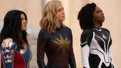 Kamala Khan (Iman Vellani), Carol Danvers (Brie Larson) y Monica Rambeau (Teyonah Parris).
