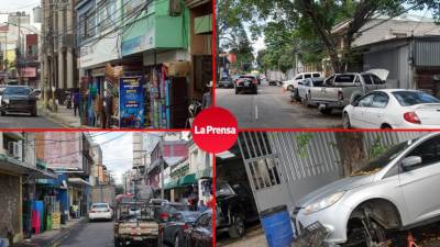 Poco a poco, las medianas (aceras) en el centro de San Pedro Sula se convierten en espacios para colocar mercadería, carros y otros enseres, pero no para la circulación de peatones.