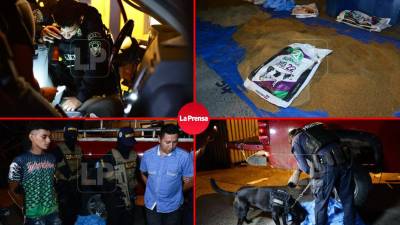 Además de los paquetes con la droga, a los dos hombres se les decomisó dos armas de fuego, celulares y un vehículo.