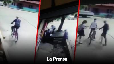 Las cámaras de seguridad de un negocio registraron las imágenes del crimen.