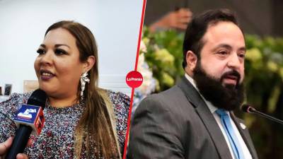 Blanca Izaguirre, del Conadeh, y Luis Redondo, presidente del Congreso Nacional.