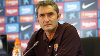 Ernesto Valverde, DT del Barcelona, compareció en rueda de prensa.