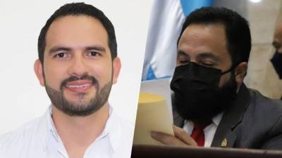 Allan Macoto, ex candidato a diputado por el PSH, y Luis Redondo, presidente del Congreso Nacional.