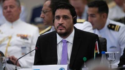 El representante de Honduras, José Manuel Zelaya Rosales, participa durante la XV Conferencia de Ministros de Defensa de las Américas, hoy en Brasilia (Brasil).