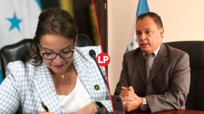 <b>Presidenta Xiomara Castro y vicecanciller Antonio García.</b>