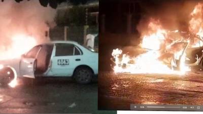 Video: Se incendia taxi en San Pedro Sula tras fallas que reportó pasajera