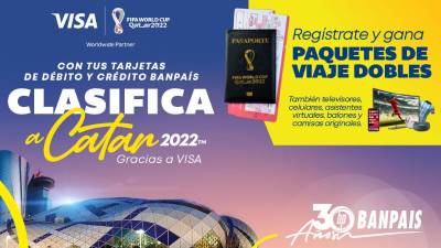 Si cuentas con una tarjeta Visa Banpaís, regístrate <a rel=nofollow noopener noreferrer href=https://blog.banpais.hn/promovisabanpais target=_blank>aquí</a> para poder participar.