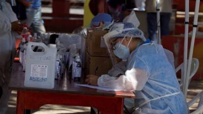 Una brigada médica para detectar casos de covid-19, en el municipio Valle de Ángeles.
