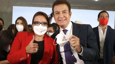 La presidenta Xiomara Castro y Salvador Nasralla.