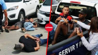 Tres hombres fueron detenidos en el estacionamiento de una plaza comercial en el norte de la ciudad.