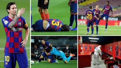 Las imágenes de la victoria del Barcelona (2-0) sobre el Leganés en la Liga Española en el regreso al Camp Nou tras la pandemia del coronavirus. Messi, otra vez se llevó los focos.