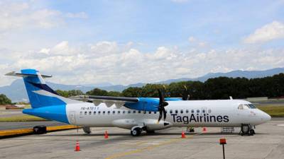 Avión ATR turbo hélice de la aerolínea Tag de Guatemala.