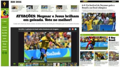 Los medios internacionales, en especial los brasileños, destacaron la goleada que le propinó Brasil 6-0 a Honduras en las semifinales de los Juegos Olímpicos de Río de Janeiro 2016.