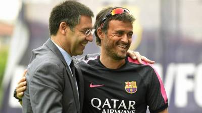 Bartomeu y Luis Enrique han conquistado el triplete con el Barcelona esta temporada.