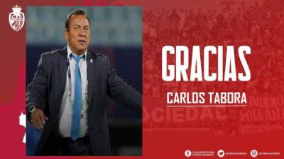 La Real Sociedad anunció el despido de Carlos Tábora. Foto Facebook Club Deportivo Real Sociedad Municipal.
